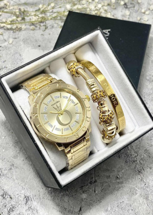 Подарочный набор для женщин часы, 2 браслета + коробка 2351813