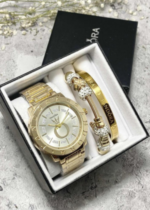 Подарочный набор для женщин часы, 2 браслета + коробка 2351814