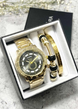 Подарочный набор для женщин часы, 2 браслета + коробка 2351815