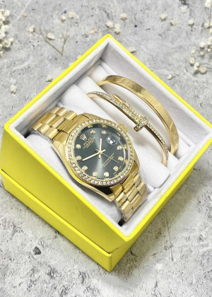 Подарочный набор для женщин часы, 2 браслета + коробка 2351823