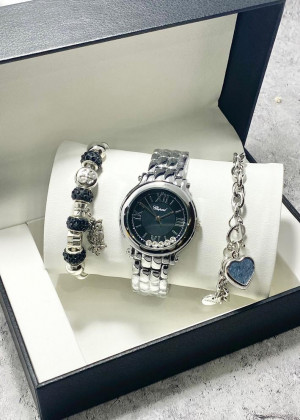 Подарочный набор для женщин часы, 2 браслета + коробка 2351842
