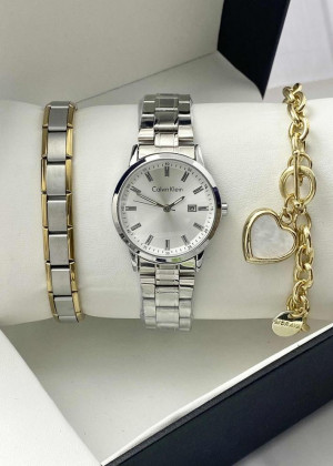 Подарочный набор для женщин часы, 2 браслета + коробка 2351871