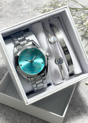 Подарочный набор для женщин часы, 2 браслета + коробка 2351902