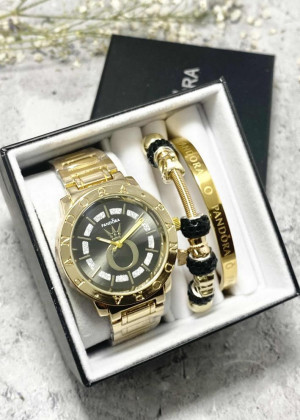 Подарочный набор для женщин часы, 2 браслета + коробка 2351963