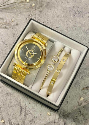 Подарочный набор для женщин часы, 2 браслета + коробка 2351985