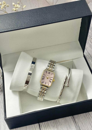Подарочный набор для женщин часы, 2 браслета + коробка 2352005
