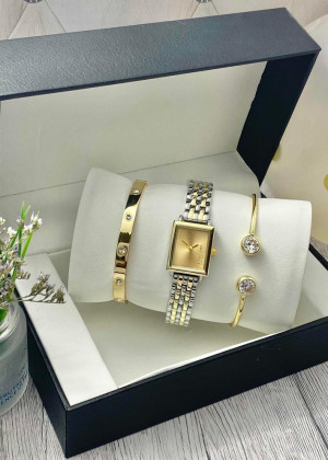 Подарочный набор для женщин часы, 2 браслета + коробка 2352022