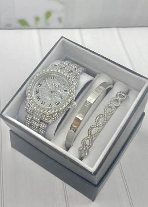 Подарочный набор для женщин часы, 2 браслета + коробка 2352024