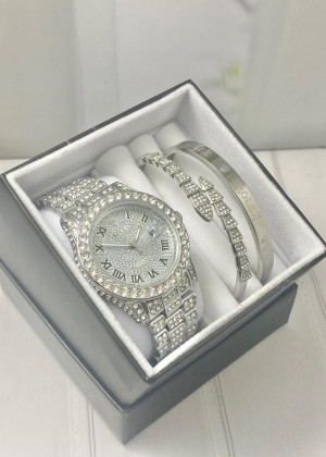Подарочный набор для женщин часы, 2 браслета + коробка 2352027