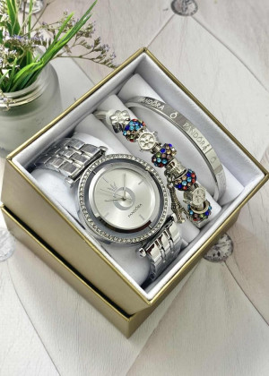 Подарочный набор для женщин часы, 2 браслета + коробка 2352031