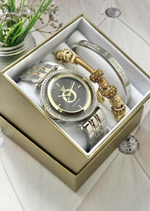 Подарочный набор для женщин часы, 2 браслета + коробка 2352032