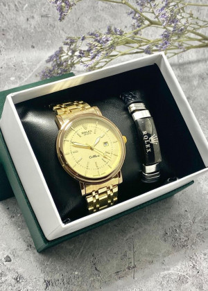 Подарочный набор для мужчины часы и браслет + коробка 2352057