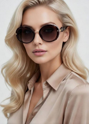 Набор женские солнцезащитные очки, коробка, чехол + салфетки 2356473