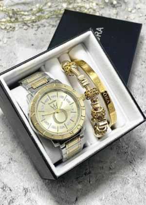 Подарочный набор для женщин часы, 2 браслета + коробка 2361468