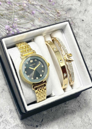 Подарочный набор для женщин часы, 2 браслета + коробка 2361489