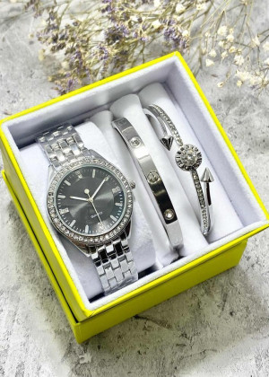 Подарочный набор для женщин часы, 2 браслета + коробка 2361501