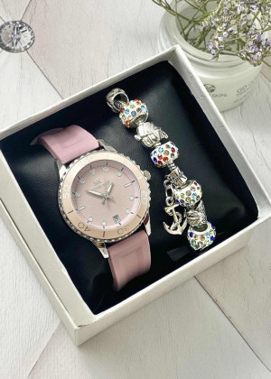 Подарочный набор для женщин часы и браслет+ коробка 2361510
