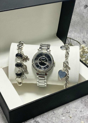 Подарочный набор для женщин часы, 2 браслета + коробка 2361515