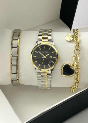 Подарочный набор для женщин часы, 2 браслета + коробка 2361522