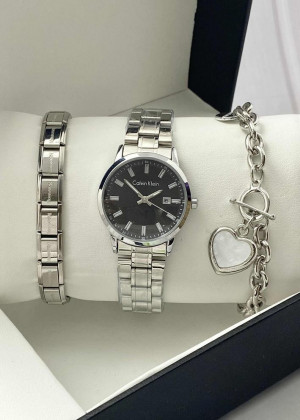 Подарочный набор для женщин часы, 2 браслета + коробка 2361523