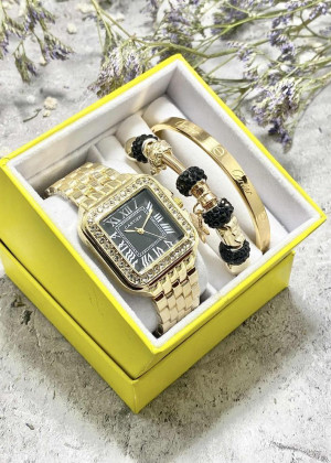 Подарочный набор для женщин часы, 2 браслета + коробка 2361532