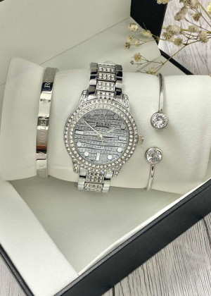 Подарочный набор для женщин часы, 2 браслета + коробка 2361562