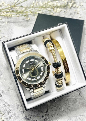 Подарочный набор для женщин часы, 2 браслета + коробка 2361611