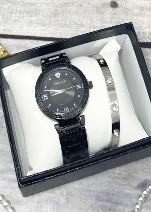 Подарочный набор для женщин часы и браслет+ коробка 2361683