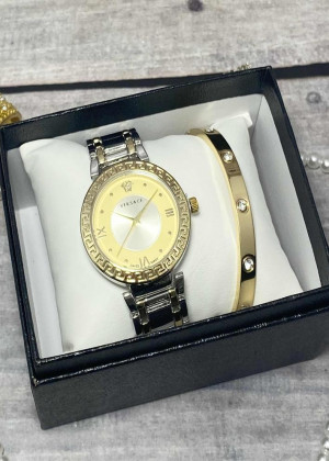 Подарочный набор для женщин часы и браслет+ коробка 2361687