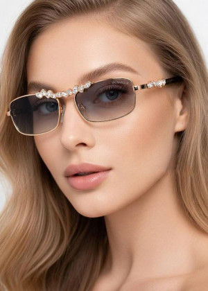 Набор женские солнцезащитные очки, коробка, чехол + салфетки 2362406