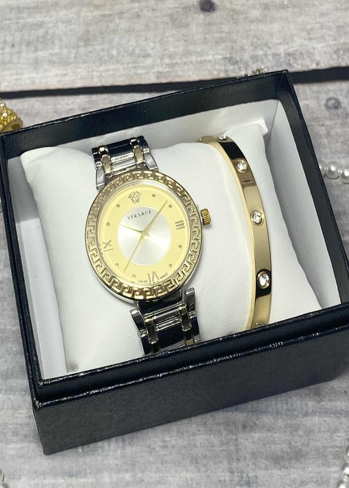 Подарочный набор для женщин часы и браслет+ коробка 