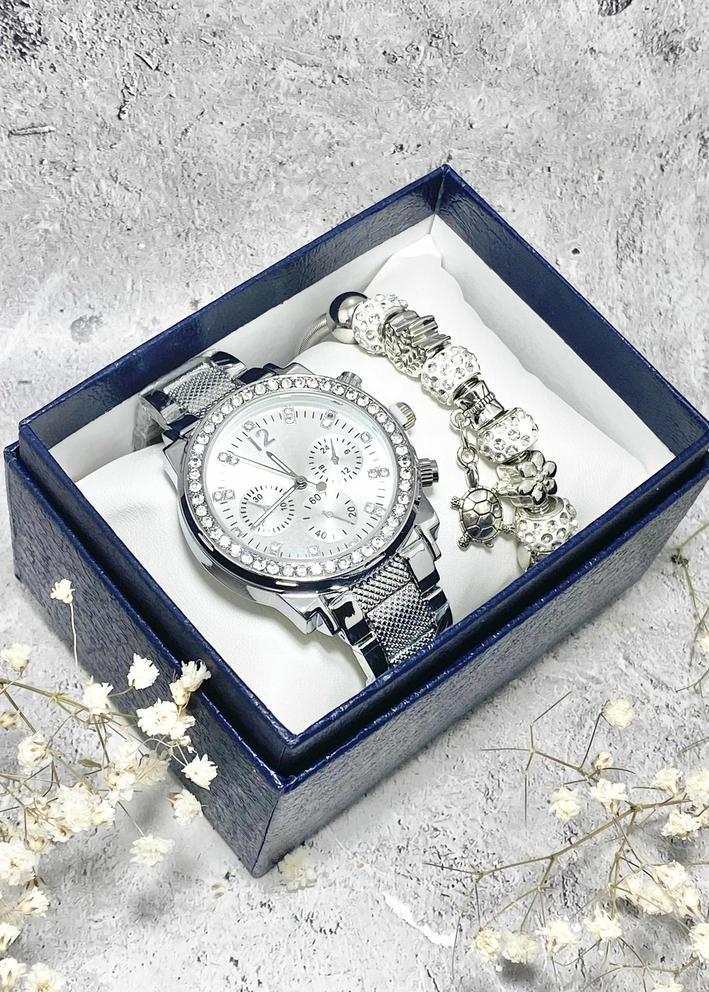 Подарочный набор для женщин часы и браслет+ коробка 