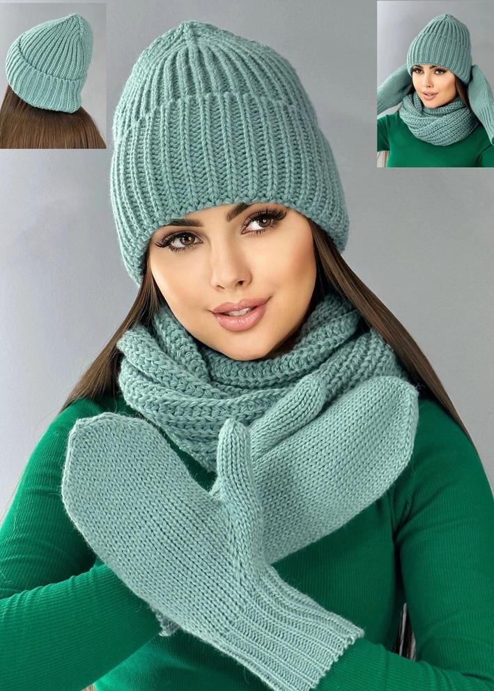 Шапка + шарф и перчатки 
