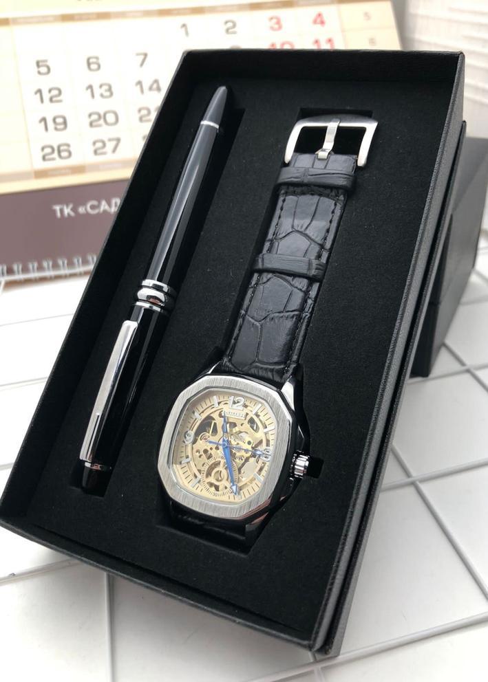 Подарочный набор для мужчины часы, ручка + коробка 